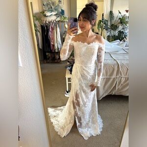 Melissa Sweet Ivory Floral Lace Wedding Gown